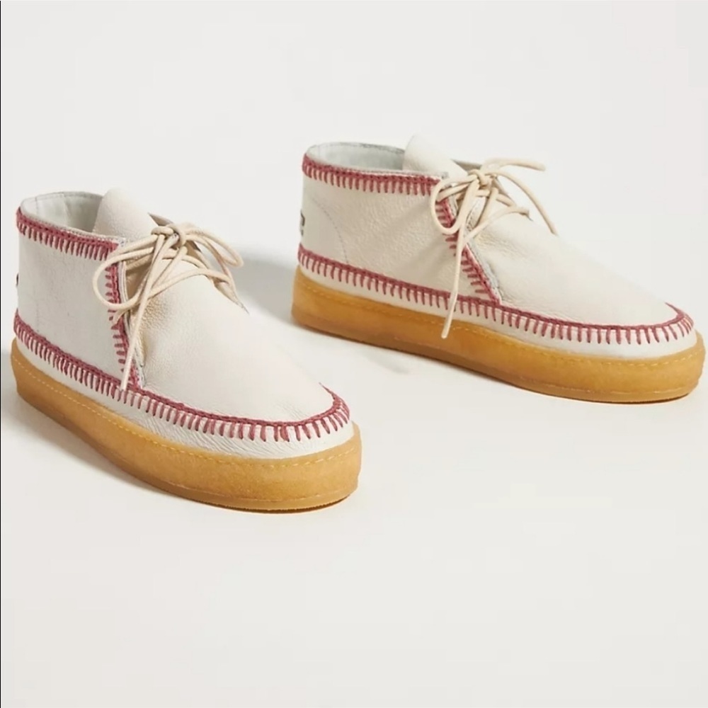 New Anthropologie Laidback London Crochet Accented Booties- white size 39 or 9